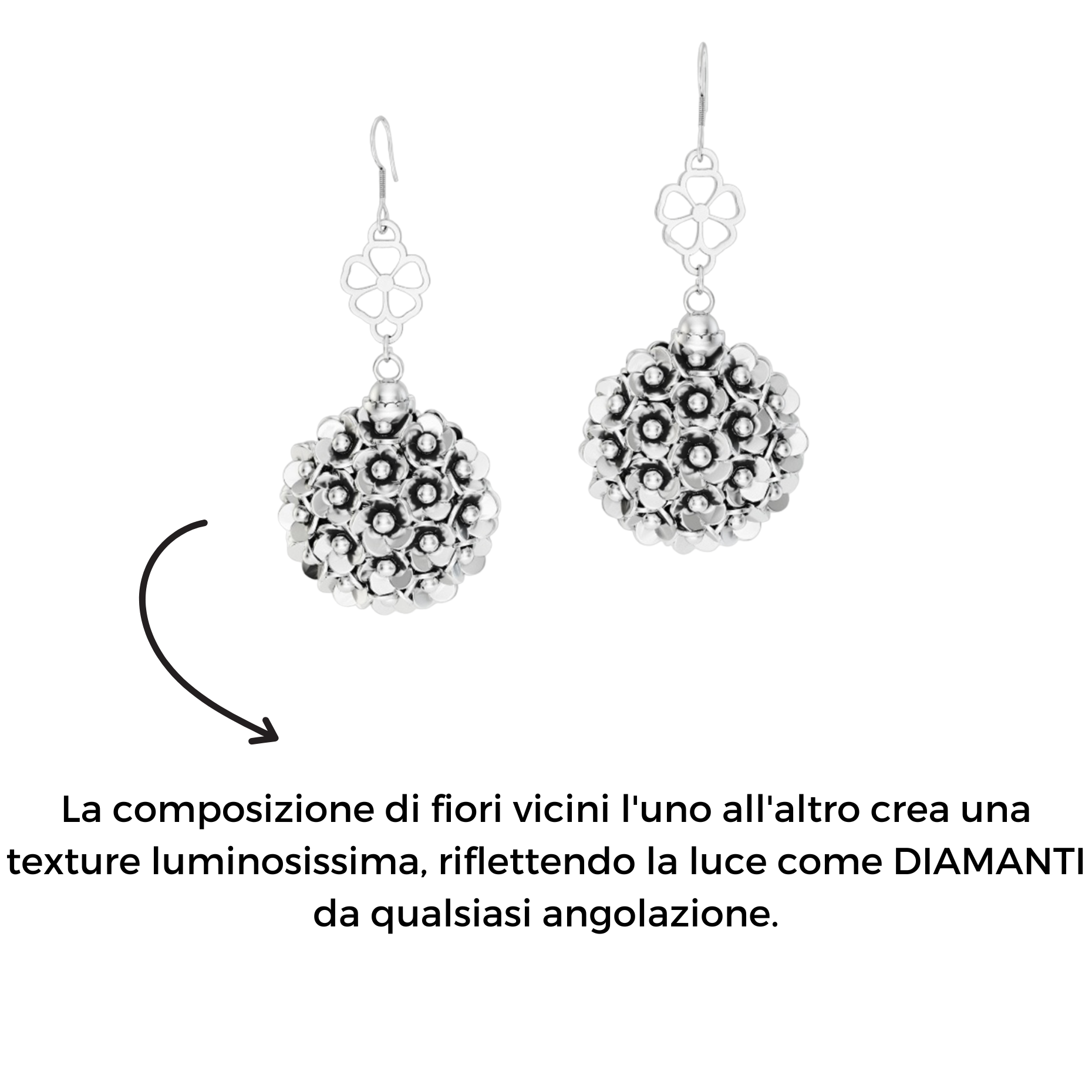 Orecchini Brighton A Cerchio Con Perline Rosse – Fiore Mini In Cristallo – Argento