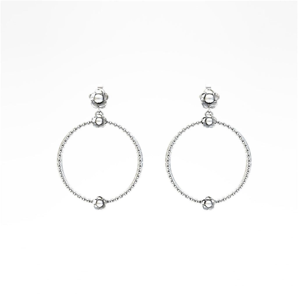 Orecchini Donna In Acciaio Inox – Pendenti Rotondi A Cerchio – Colori Argento, Oro E Rosa (Nuovi)